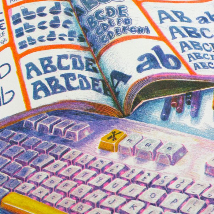 Risographie - Clavier et livre de typos